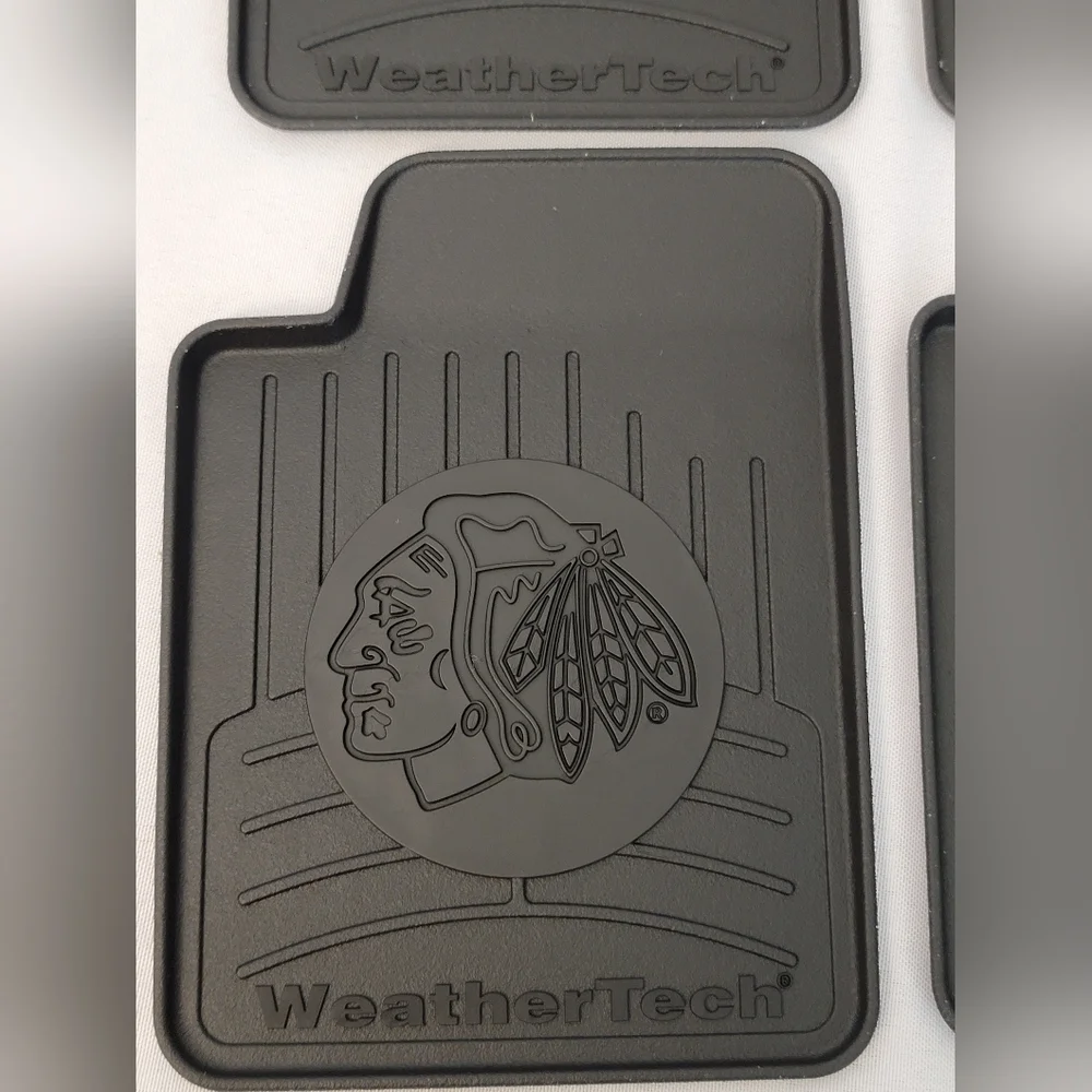 Weather Tech NHL Chicago Blackhawks Black Coaster Mats